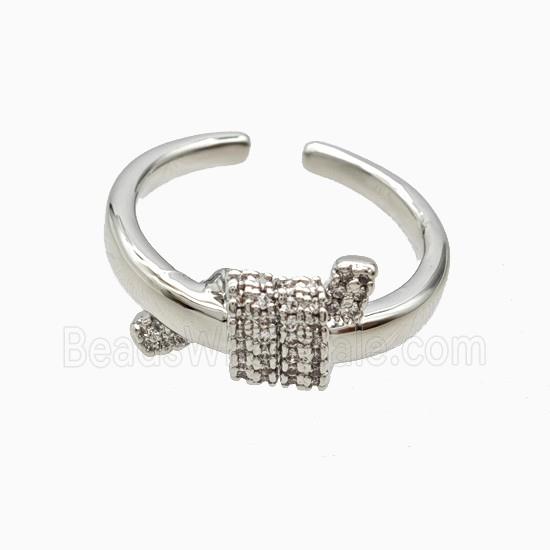 Copper Rings Pave Zirconia Platinum Plated