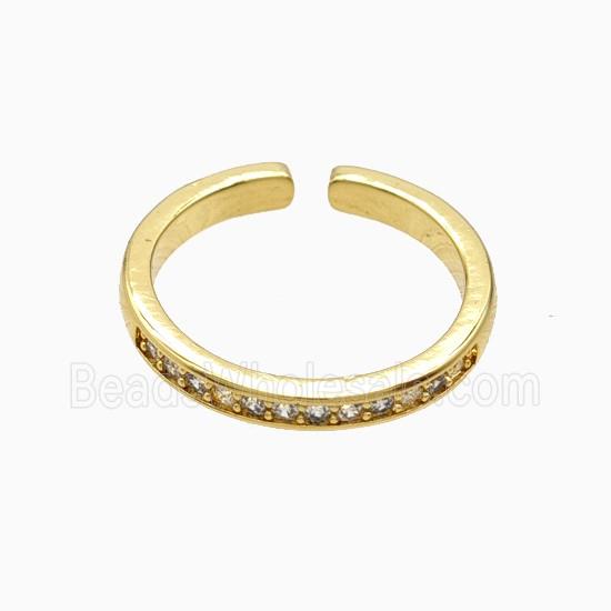 Copper Rings Pave Zirconia 18K Gold Plated