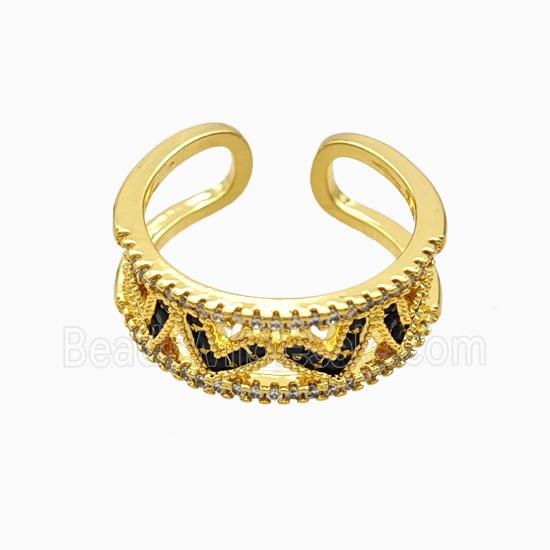 Copper Rings Pave Zirconia 18K Gold Plated