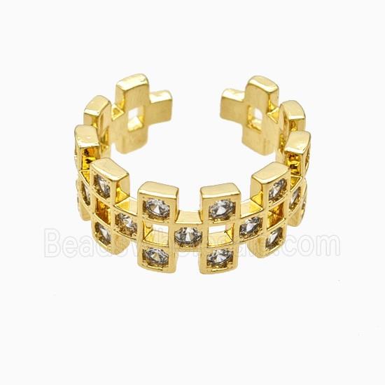 Copper Rings Pave Zirconia 18K Gold Plated