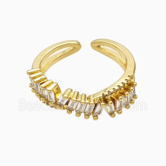 Copper Rings Pave Zirconia 18K Gold Plated