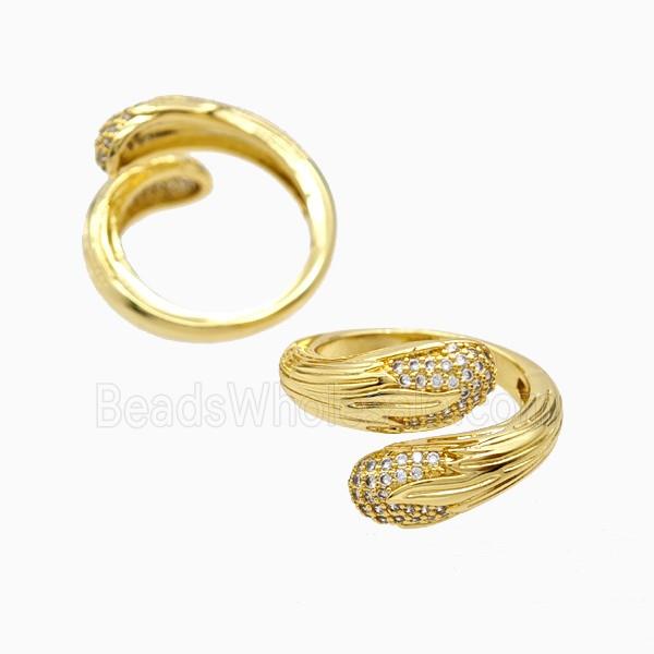 Copper Rings Pave Zirconia 18K Gold Plated