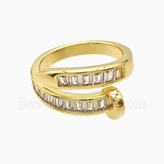 Copper Rings Pave Zirconia 18K Gold Plated