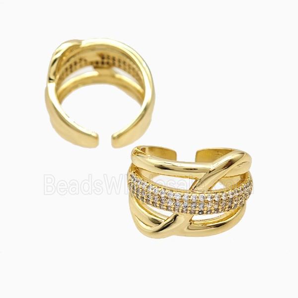Copper Rings Pave Zirconia 18K Gold Plated