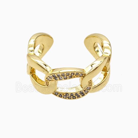 Copper Rings Pave Zirconia 18K Gold Plated