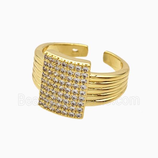 Copper Rings Pave Zirconia 18K Gold Plated