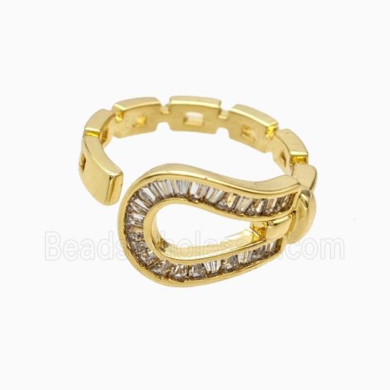 Copper Rings Pave Zirconia 18K Gold Plated