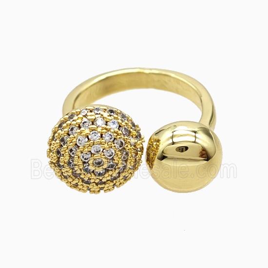 Copper Rings Pave Zirconia 18K Gold Plated