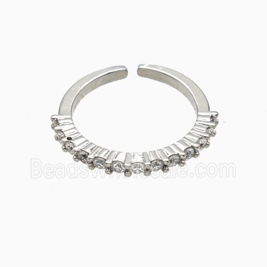 Copper Rings Pave Zirconia Platinum Plated