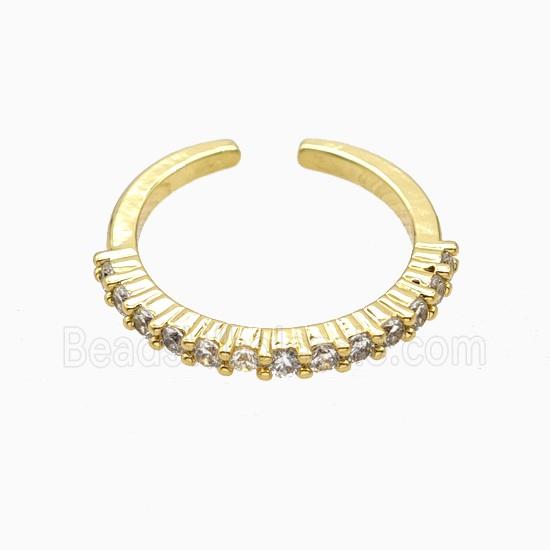 Copper Rings Pave Zirconia 18K Gold Plated