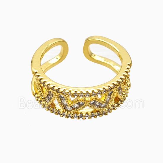 Copper Rings Pave Zirconia 18K Gold Plated