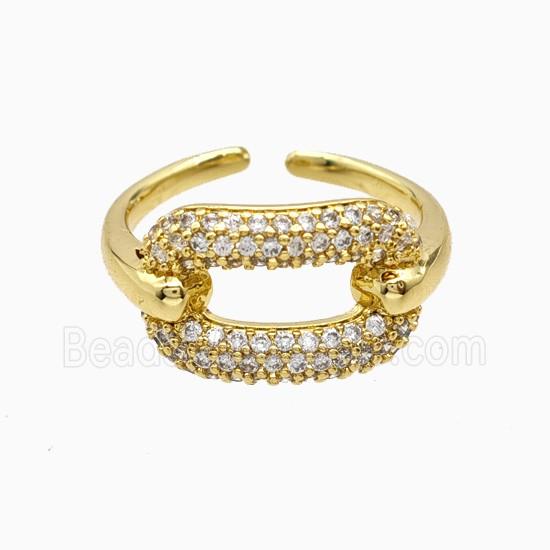 Copper Rings Pave Zirconia 18K Gold Plated