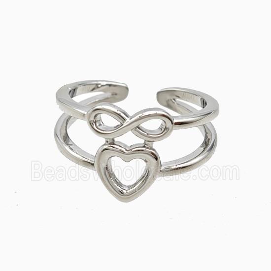 Copper Infinity Heart Rings Platinum Plated