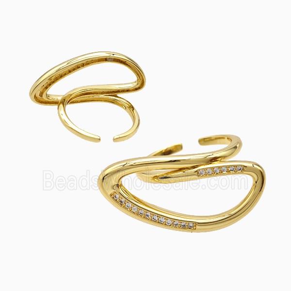 Copper Rings Pave Zirconia 18K Gold Plated