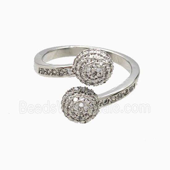 Copper Rings Pave Zirconia Platinum Plated