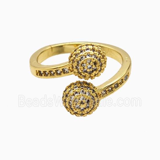 Copper Rings Pave Zirconia 18K Gold Plated