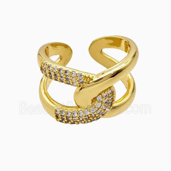 Copper Rings Pave Zirconia 18K Gold Plated
