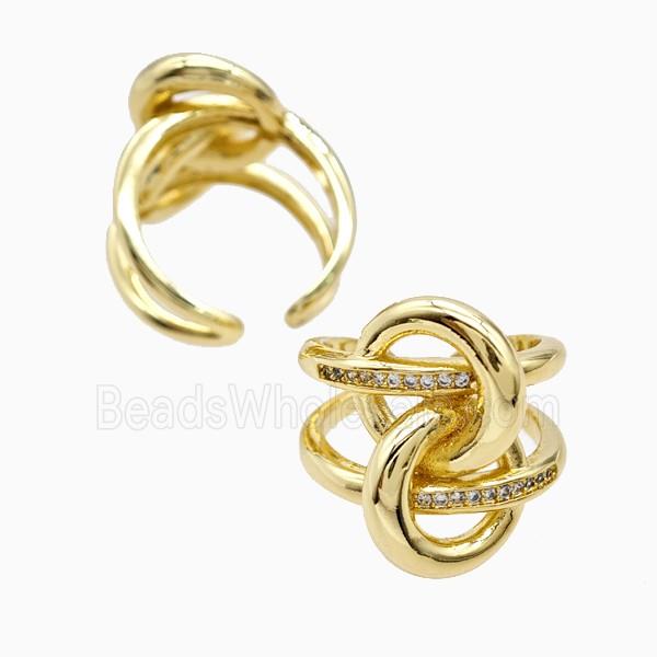 Copper Rings Pave Zirconia 18K Gold Plated