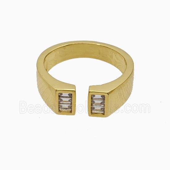 Copper Rings Pave Zirconia 18K Gold Plated