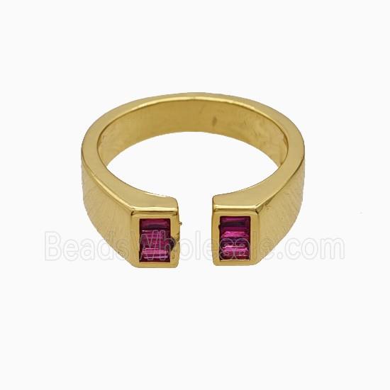 Copper Rings Pave Zirconia 18K Gold Plated