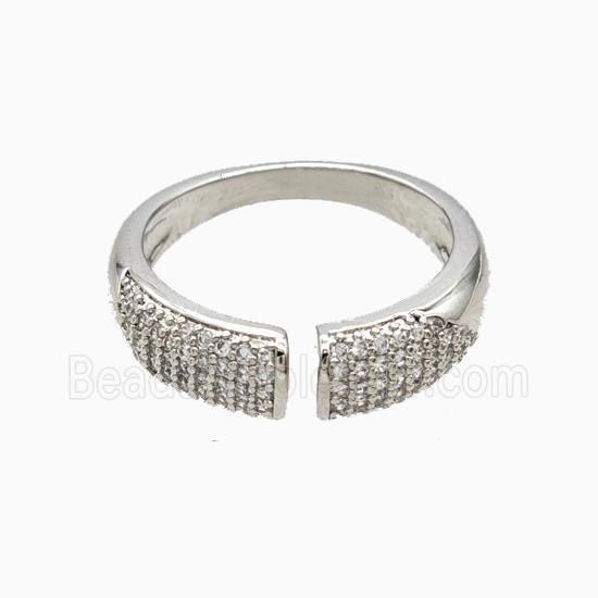 Copper Rings Pave Zirconia Platinum Plated