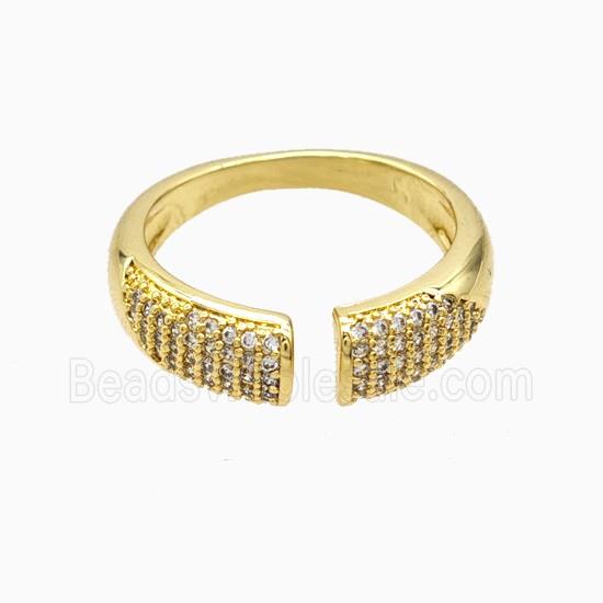 Copper Rings Pave Zirconia 18K Gold Plated