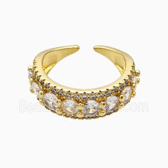 Copper Rings Pave Zirconia 18K Gold Plated