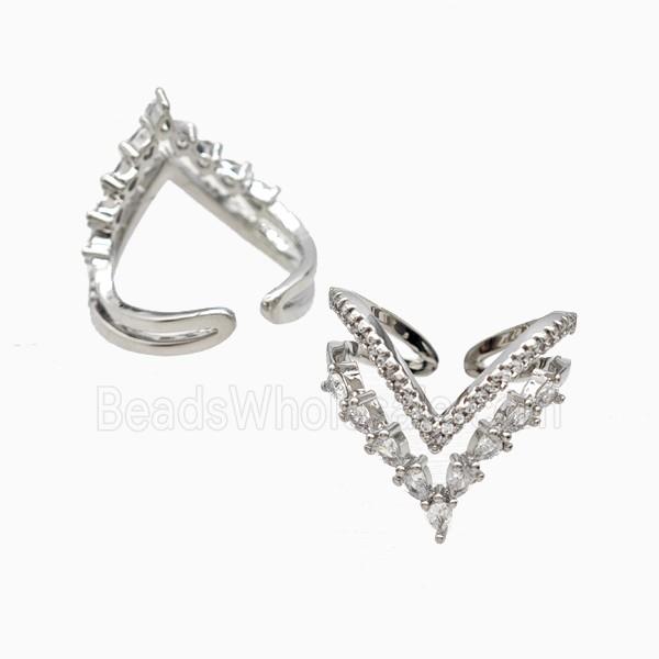 Copper Rings Pave Zirconia Platinum Plated