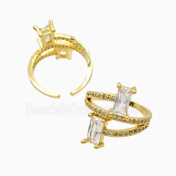 Copper Rings Pave Zirconia 18K Gold Plated