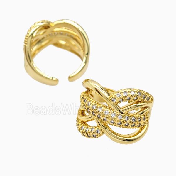 Copper Rings Pave Zirconia 18K Gold Plated