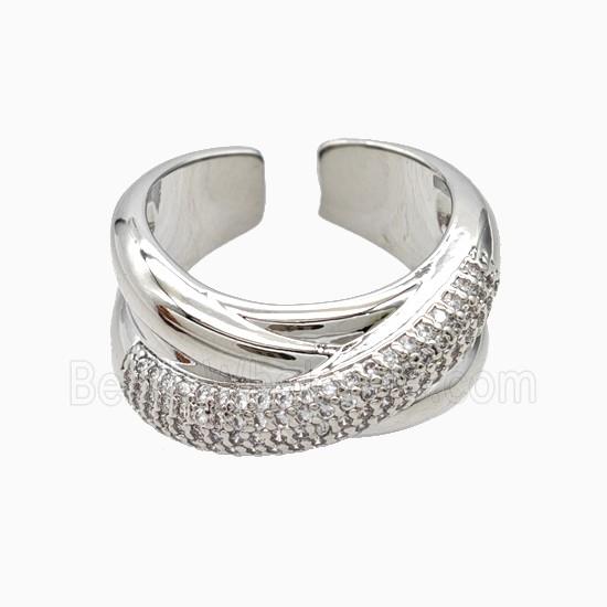 Copper Rings Pave Zirconia Platinum Plated