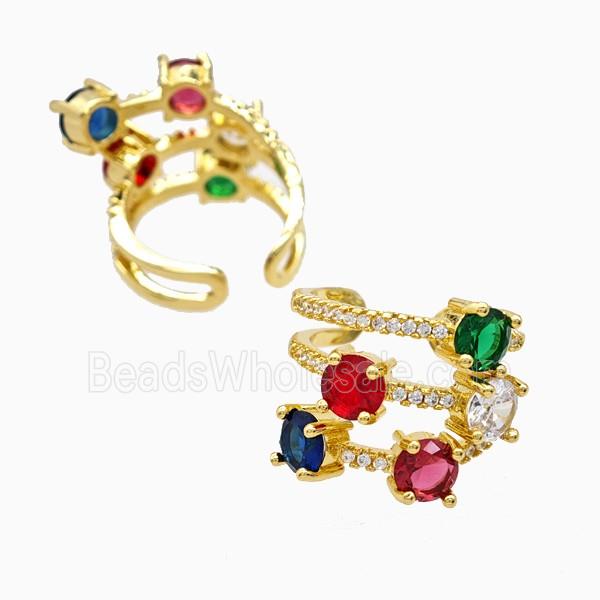 Copper Rings Pave Zirconia 18K Gold Plated