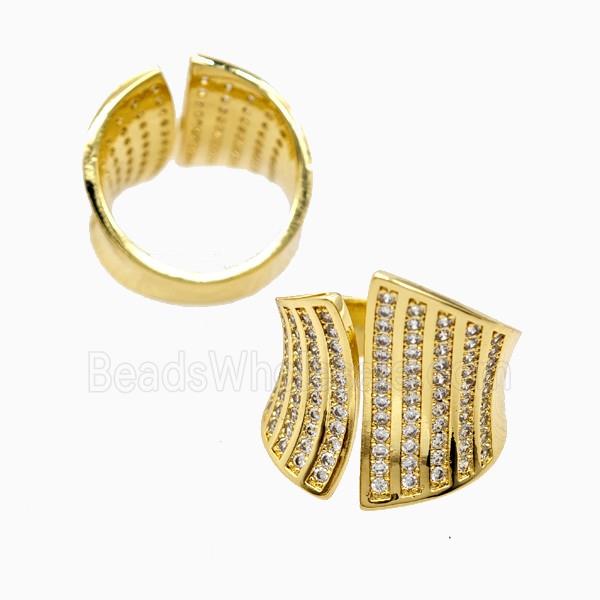 Copper Rings Pave Zirconia 18K Gold Plated