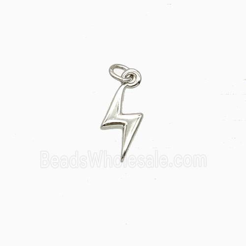 Copper Lightning Pendant Platinum Plated