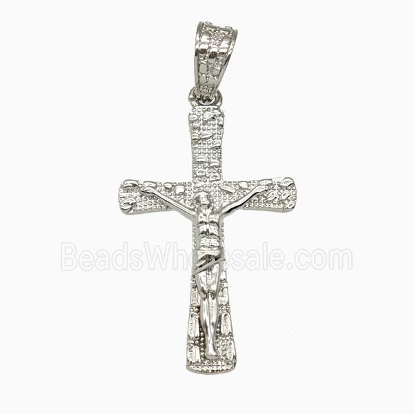 Copper Crucifix Cross Pendant Platinum Plated