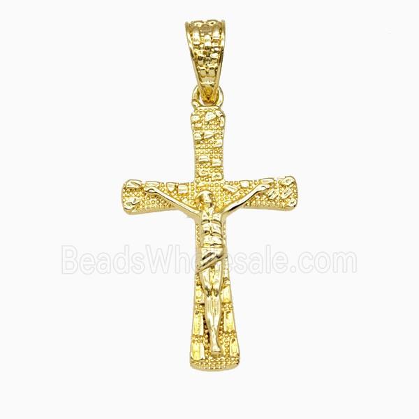 Copper Crucifix Cross Pendant 18K Gold Plated