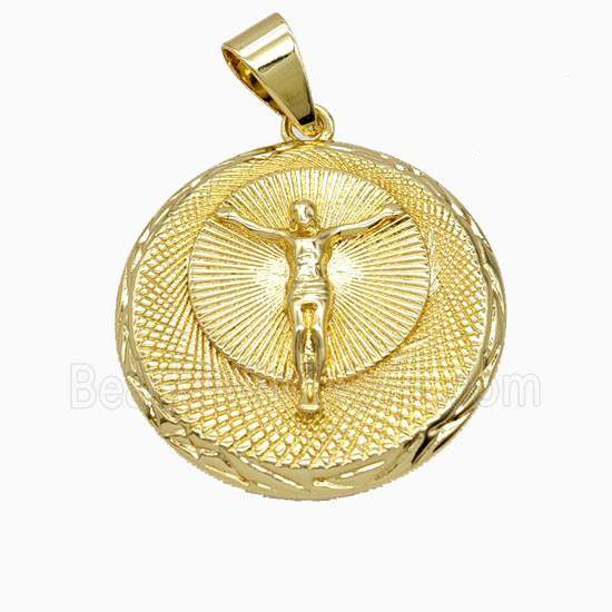Copper Jesus Pendant Gold Plated
