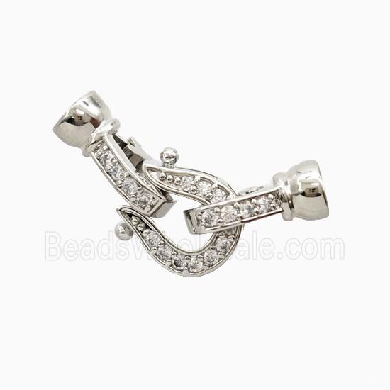 Copper Clasp Pave Zirconia Platinum Plated
