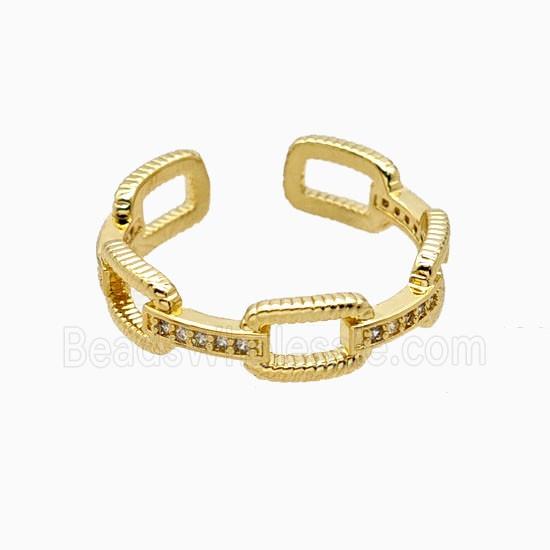 Copper Ring Pave Zirconia 18K Gold Plated