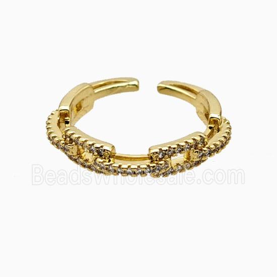 Copper Rings Pave Zirconia 18K Gold Plated