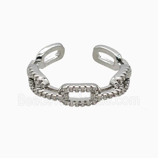 Copper Rings Pave Zirconia Platinum Plated