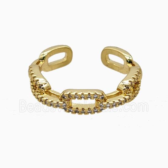 Copper Rings Pave Zirconia 18K Gold Plated