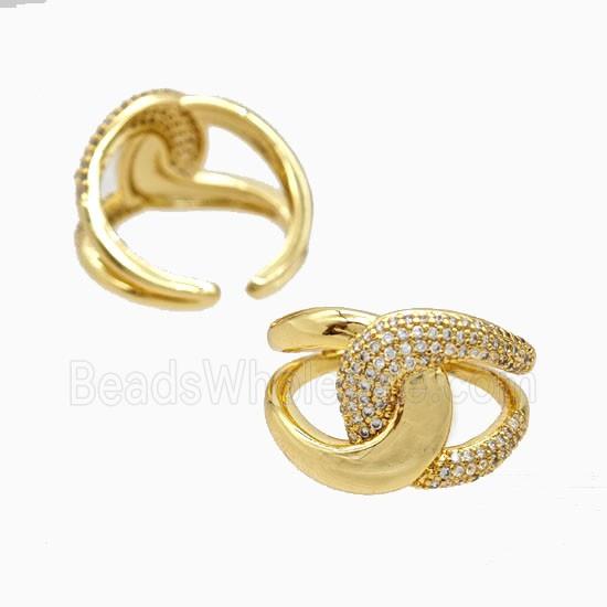 Copper Rings Pave Zirconia 18K Gold Plated