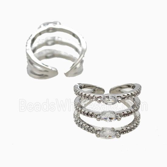 Copper Rings Pave Zirconia Platinum Plated