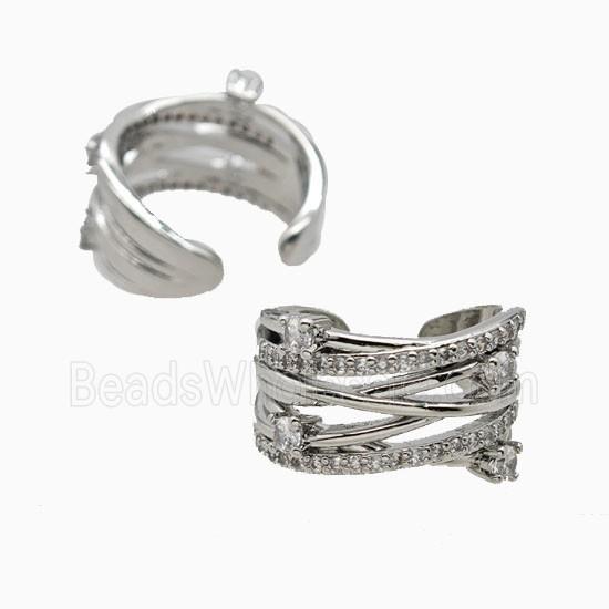 Copper Rings Pave Zirconia Platinum Plated