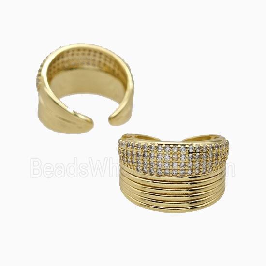Copper Rings Pave Zirconia 18K Gold Plated
