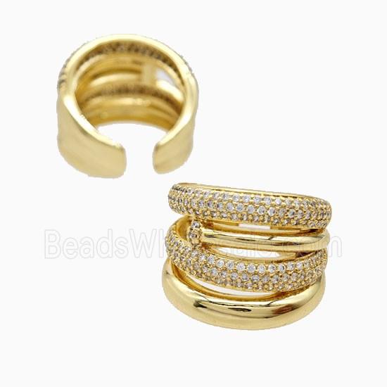 Copper Rings Pave Zirconia 18K Gold Plated