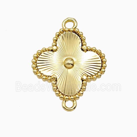 Copper Clover Connector 18K Gold Plated
