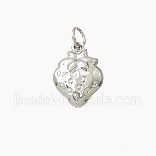 Copper Strawberry Pendant Platinum Plated