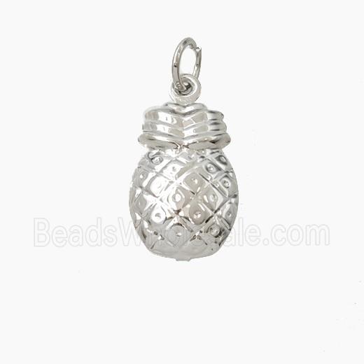 Copper Pineapple Pendant Platinum Plated